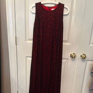 Motherhood Maternity Red Sheath Maxi Dress Sleeveless Crew Neck